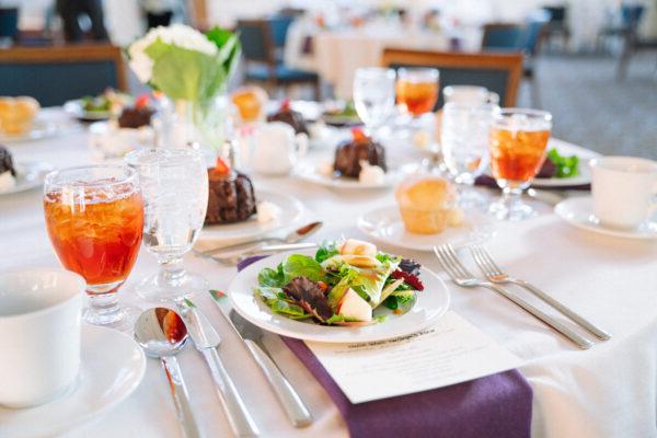 Table set with meal