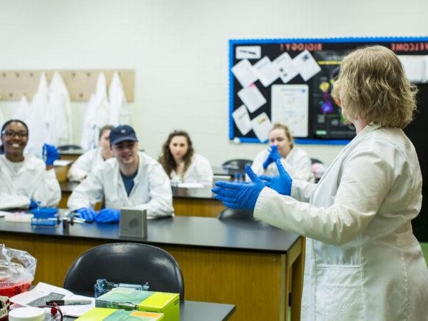 a group of people in a lab